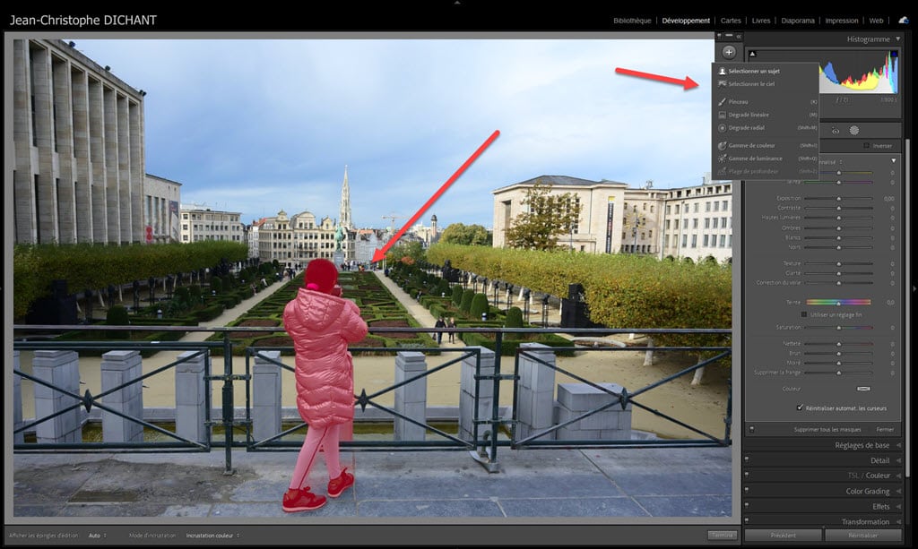 Outil de sélection automatique du sujet dans Lightroom
