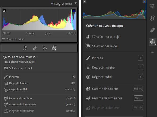 Les outils de masquage de Lightroom Classic et Lightroom Desktop