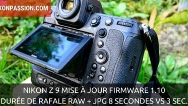 Nikon Z 9 mise à jour firmware 1.10