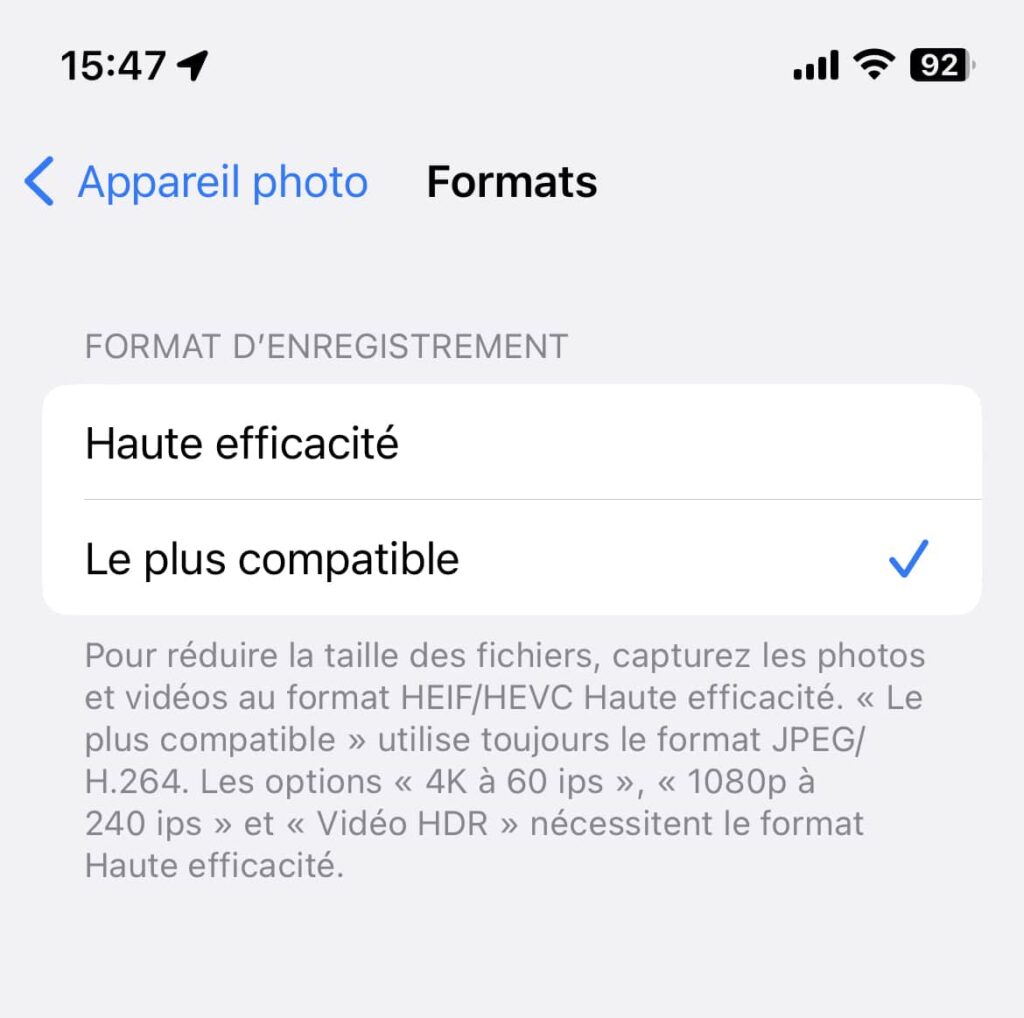 Comment changer HEIC en JPG sur iPhone