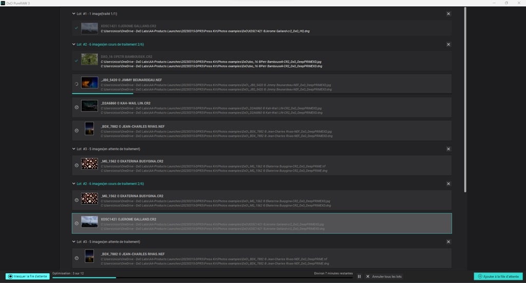 DxO PureRAW 3 : DeepPRIME XD, traitement par lots, file d'attente, export en TIFF et interface revue