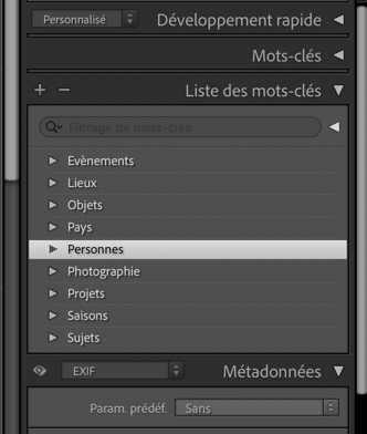 Mots clés Lightroom : Liste des régions, départements et villes de France pour Lightroom