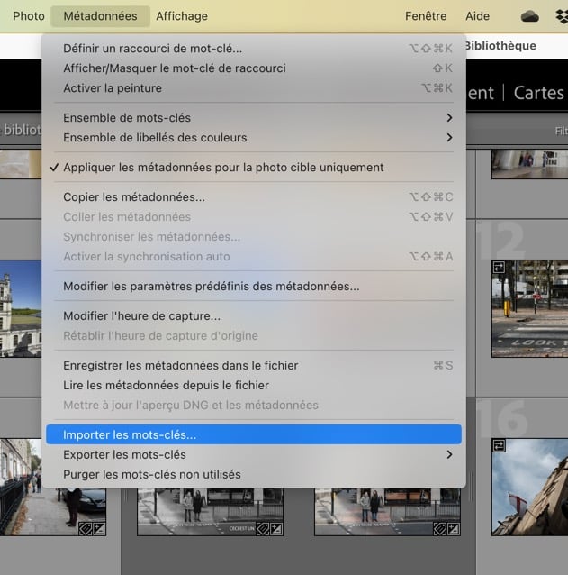 Importer mots clés Lightroom Classic : Liste des régions, départements et villes de France pour Lightroom