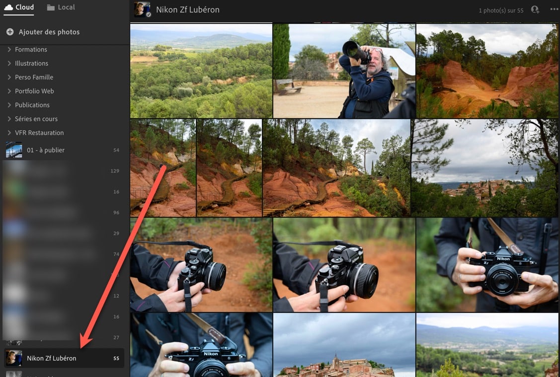 Collection synchronisée dans Lightroom Desktop - utiliser Lightroom sur deux ordinateurs