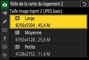 Nikon Z 8 : mode de copie JPG sur les cartes