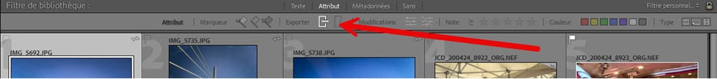 Mise à jour Lightroom Statut d’exportation