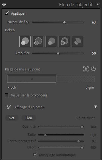 Mise à jour Lightroom Flou de l’objectif