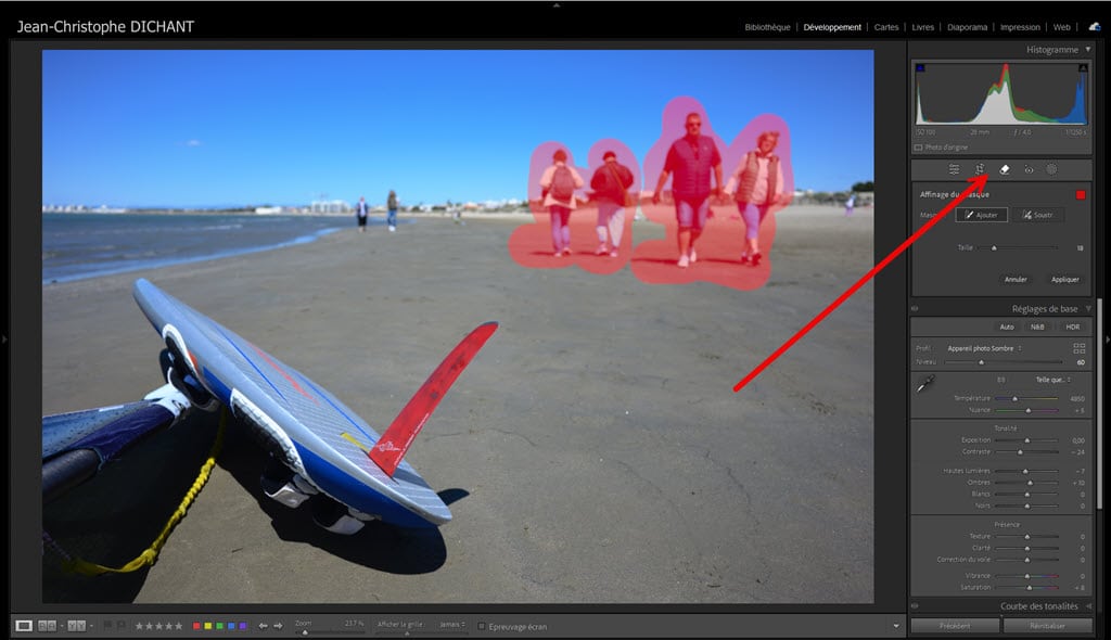 Mise à jour Lightroom Outil Supprimer avec IA générative dans Lightroom