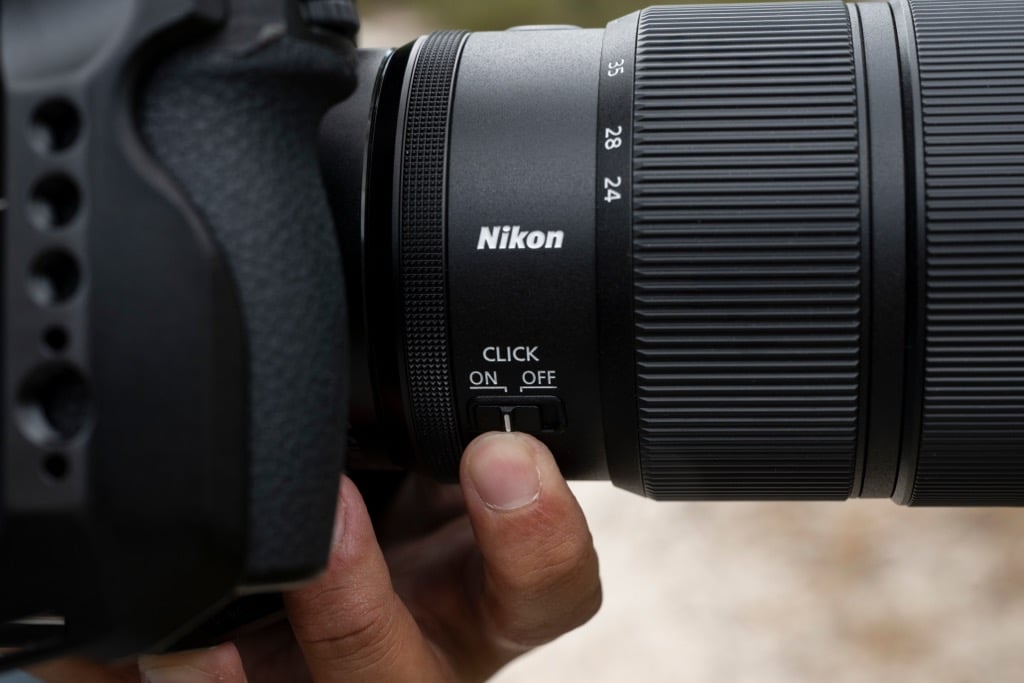 NIKKOR Z 24-70 mm f/2.8 S II : la bague dé-cliquable via commutateur