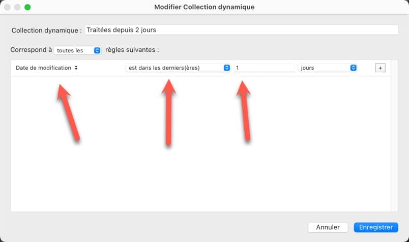 Collection utilitaire Lightroom "Traitées depuis 2 jours"