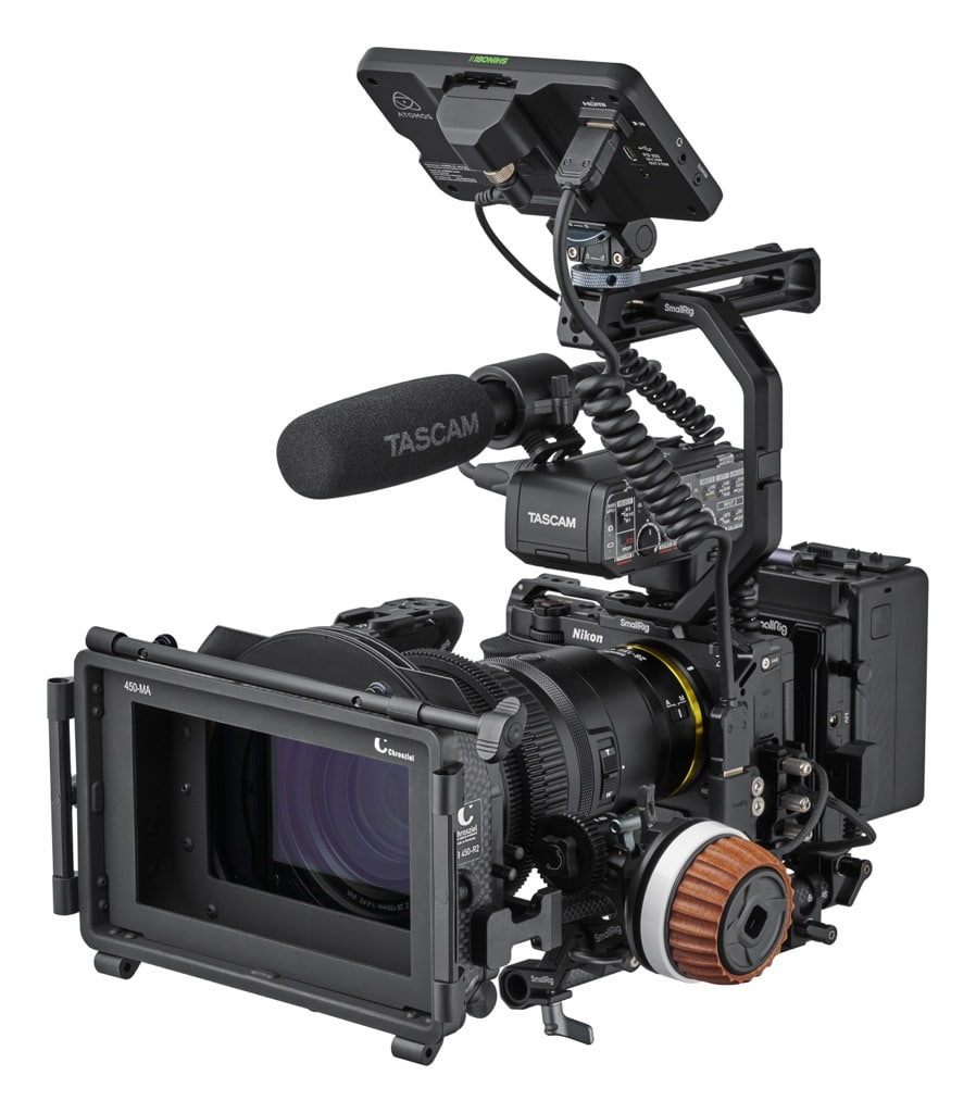 Caméra cinéma Nikon ZR avec accessoires de tournage