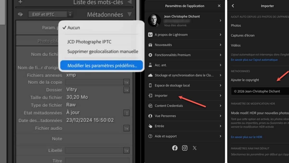 Comment mettre à jour le copyright IPTC dans Lightroom