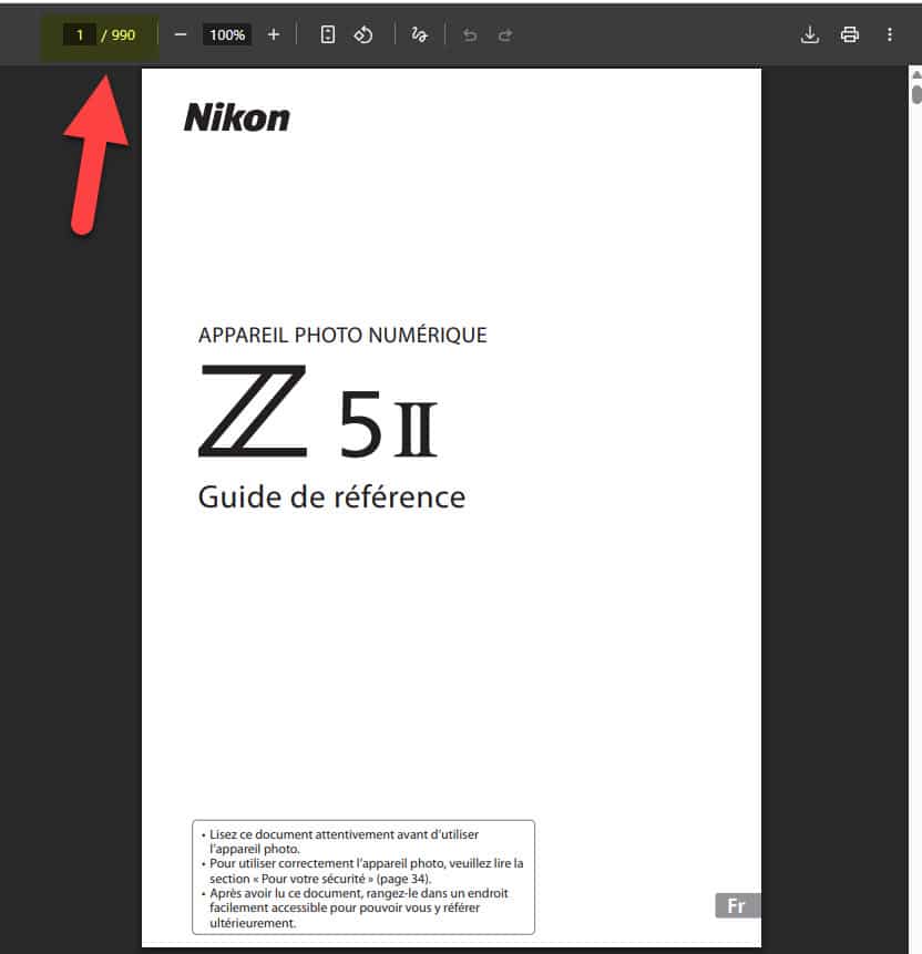 Manuel utilisateur Nikon Z5II de 990 pages