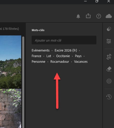 Synchronisation des mots-clés avec l'écosystème Lightroom dans Lightroom Classic 15.4