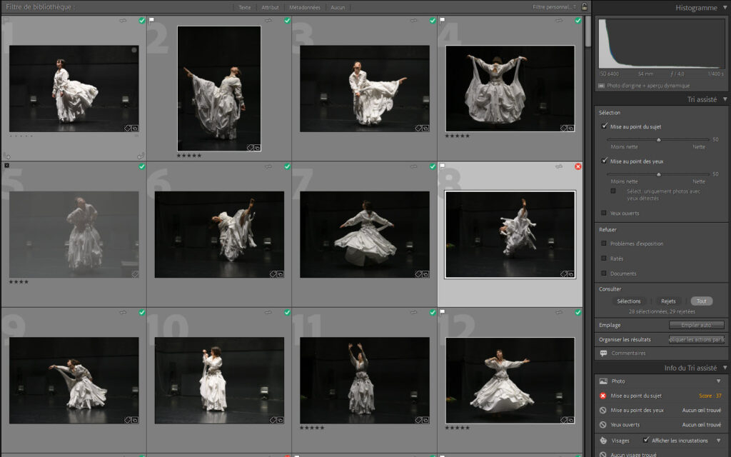 Tri assisté des visages dans Lightroom Classic 15.4