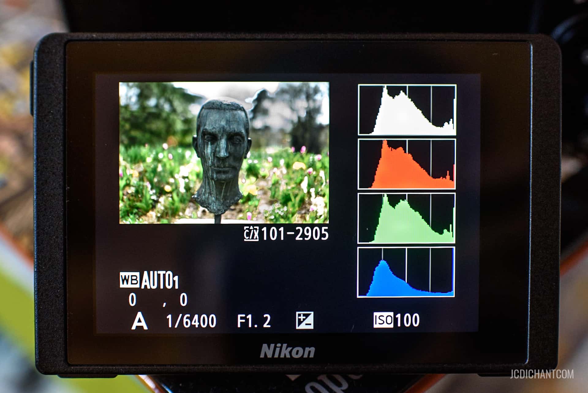 Histogramme et réglage d'exposition sur un Nikon - photo (©) JC Dichant